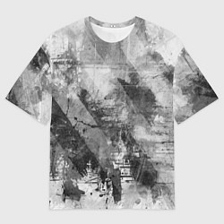 Мужская футболка оверсайз Абстракция - atomic gray