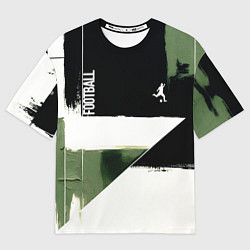 Мужская футболка оверсайз Футбол на фоне брызг красок