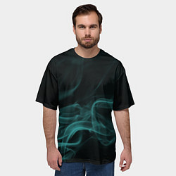 Футболка оверсайз мужская Color smoke turquoise, цвет: 3D-принт — фото 2