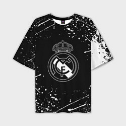 Мужская футболка оверсайз Real Madrid белые краски