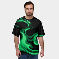 Футболка оверсайз мужская Color green smoke, цвет: 3D-принт — фото 2