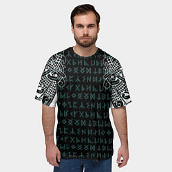Футболка оверсайз мужская Руны и татуировки викингов, цвет: 3D-принт — фото 2
