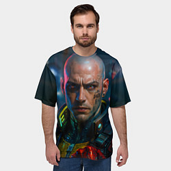Футболка оверсайз мужская Мужчина в стиле киберпанка, цвет: 3D-принт — фото 2
