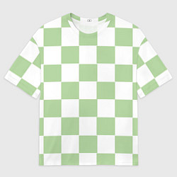 Мужская футболка оверсайз Квадраты зелёные
