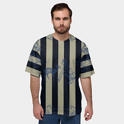 Футболка оверсайз мужская Чёрные полосы, цвет: 3D-принт — фото 2