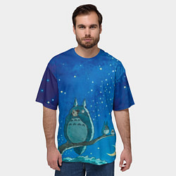 Футболка оверсайз мужская Тоторо акварель, цвет: 3D-принт — фото 2