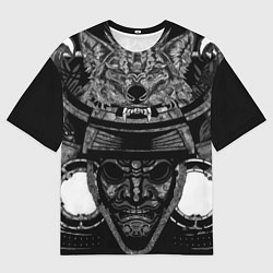 Футболка оверсайз мужская Голова самурая в маске Они, цвет: 3D-принт