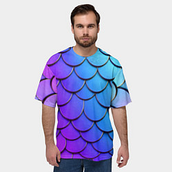 Футболка оверсайз мужская Градиент на чешуе, цвет: 3D-принт — фото 2