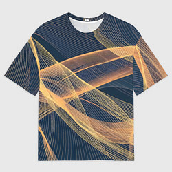 Футболка оверсайз мужская Световые волны, цвет: 3D-принт