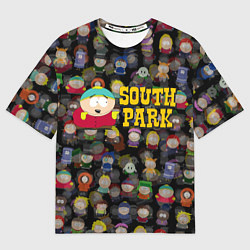 Футболка оверсайз мужская Южный парк лого и Картман, цвет: 3D-принт