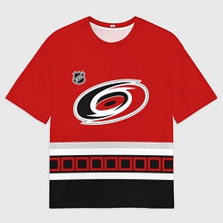 Футболка оверсайз мужская Каролина Харрикейнз хоккей, цвет: 3D-принт