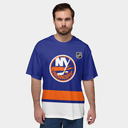 Футболка оверсайз мужская Нью Йорк Айлендерс хоккей, цвет: 3D-принт — фото 2