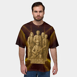 Футболка оверсайз мужская ACDC стиль памятника, цвет: 3D-принт — фото 2
