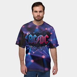 Футболка оверсайз мужская ACDC лого в градиенте, цвет: 3D-принт — фото 2