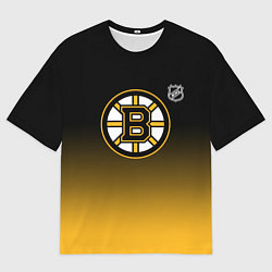 Мужская футболка оверсайз Бостон Брюинз - градиент
