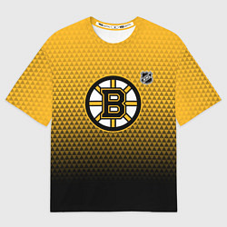 Футболка оверсайз мужская Бостон Брюинз - геометрический градиент, цвет: 3D-принт