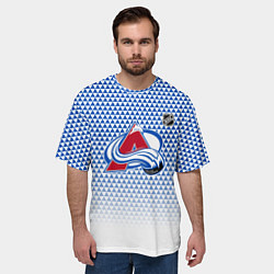 Футболка оверсайз мужская Колорадо Эвеланш - геометрический градиент, цвет: 3D-принт — фото 2