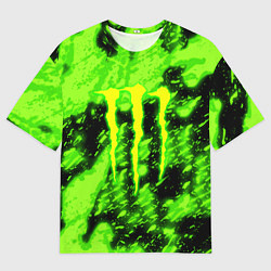 Футболка оверсайз мужская Monster energy кислотное лого, цвет: 3D-принт