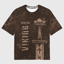 Футболка оверсайз мужская Меч викинга, цвет: 3D-принт