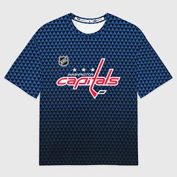 Футболка оверсайз мужская Вашингтон Кэпиталз - синий градиент, цвет: 3D-принт