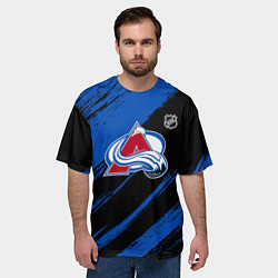 Футболка оверсайз мужская Колорадо Эвеланш - синий и черный, цвет: 3D-принт — фото 2