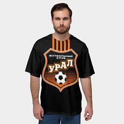 Футболка оверсайз мужская ФК Урал - полоски, цвет: 3D-принт — фото 2