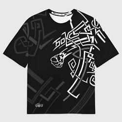 Футболка оверсайз мужская Бокс - узор победы, цвет: 3D-принт
