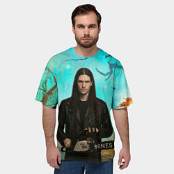 Футболка оверсайз мужская Bones держит бензопилу, цвет: 3D-принт — фото 2