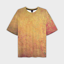 Футболка оверсайз мужская Абстракция - yellow and red old wall, цвет: 3D-принт