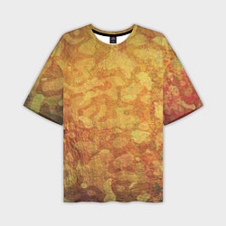 Футболка оверсайз мужская Абстракция - orange camouflage, цвет: 3D-принт
