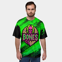 Футболка оверсайз мужская Bones лого с черепом, цвет: 3D-принт — фото 2