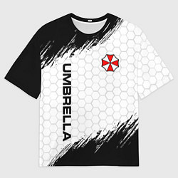 Футболка оверсайз мужская Амбрелла - белые соты, цвет: 3D-принт