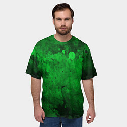 Футболка оверсайз мужская Абстракция - green acid stains, цвет: 3D-принт — фото 2