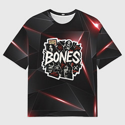 Футболка оверсайз мужская Bones logo stickers, цвет: 3D-принт