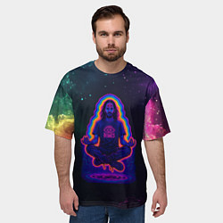 Футболка оверсайз мужская Bones медитация в космосе, цвет: 3D-принт — фото 2