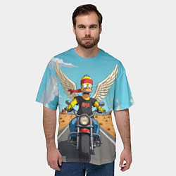 Футболка оверсайз мужская Летящий в даль Гомер - Ария, цвет: 3D-принт — фото 2