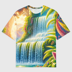 Футболка оверсайз мужская Каскадный водопад, цвет: 3D-принт