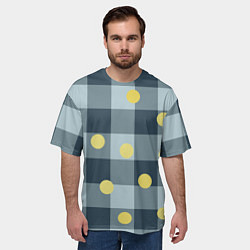 Футболка оверсайз мужская Синий деним и мимоза, цвет: 3D-принт — фото 2