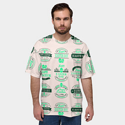 Футболка оверсайз мужская Easter turquoise, цвет: 3D-принт — фото 2