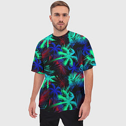 Футболка оверсайз мужская Palm neon black, цвет: 3D-принт — фото 2