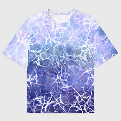 Мужская футболка оверсайз Абстракция - white web on blue background