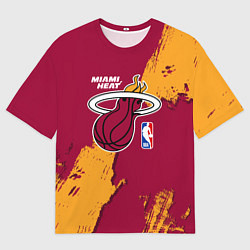 Футболка оверсайз мужская Майами Хит - разлитая краска, цвет: 3D-принт