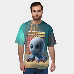 Футболка оверсайз мужская Blueberini Octopusini мем, цвет: 3D-принт — фото 2