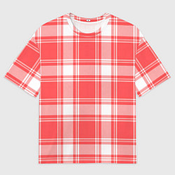 Футболка оверсайз мужская Checked red white, цвет: 3D-принт