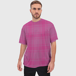Футболка оверсайз мужская Checkered pink, цвет: 3D-принт — фото 2