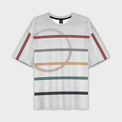 Футболка оверсайз мужская Stripes and circle, цвет: 3D-принт
