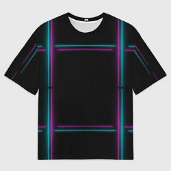 Мужская футболка оверсайз Neon pink light blue