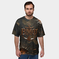 Футболка оверсайз мужская Объемные буквы ВМФ и якорь, цвет: 3D-принт — фото 2