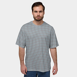 Футболка оверсайз мужская Текстура на серебристо-сером, цвет: 3D-принт — фото 2