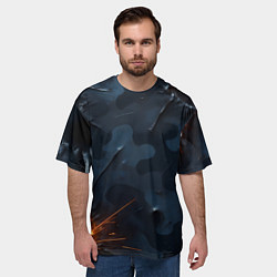 Футболка оверсайз мужская Камуфляжная текстура с дырами, цвет: 3D-принт — фото 2